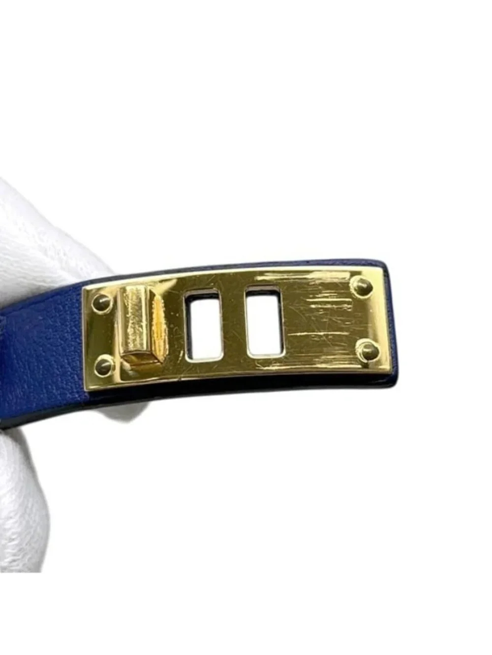 Hermes Bracelet Mini Dog Navy Swift Leather